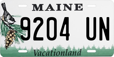 ME license plate 9204UN