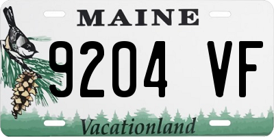 ME license plate 9204VF