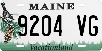 ME license plate 9204VG