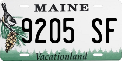 ME license plate 9205SF
