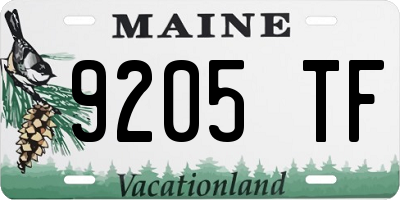 ME license plate 9205TF