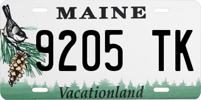 ME license plate 9205TK
