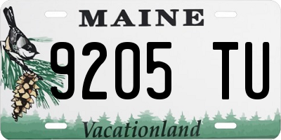 ME license plate 9205TU