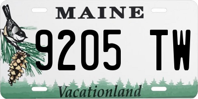 ME license plate 9205TW