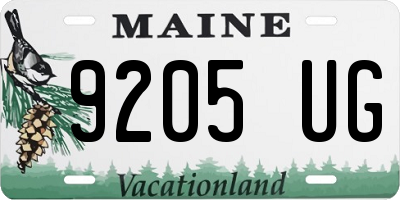 ME license plate 9205UG