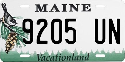ME license plate 9205UN