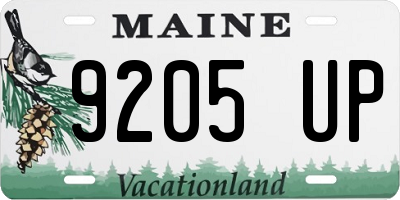 ME license plate 9205UP