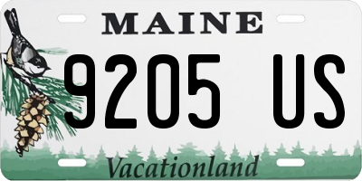 ME license plate 9205US