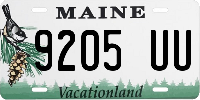 ME license plate 9205UU