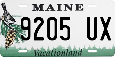 ME license plate 9205UX