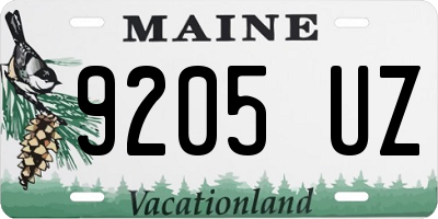 ME license plate 9205UZ