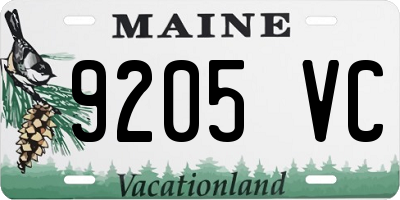 ME license plate 9205VC