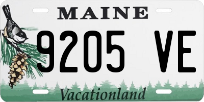 ME license plate 9205VE