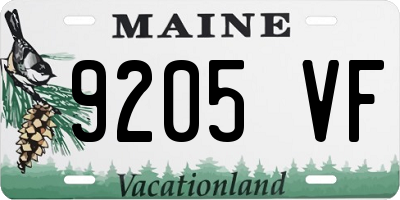 ME license plate 9205VF