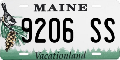 ME license plate 9206SS