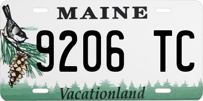ME license plate 9206TC