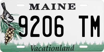 ME license plate 9206TM