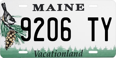 ME license plate 9206TY