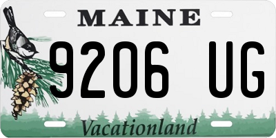 ME license plate 9206UG