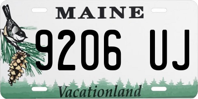 ME license plate 9206UJ