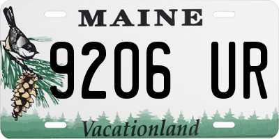 ME license plate 9206UR