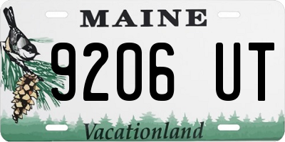 ME license plate 9206UT