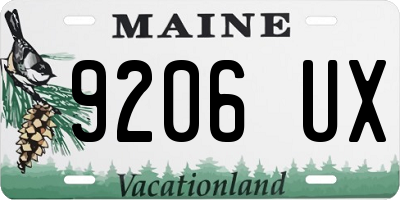 ME license plate 9206UX