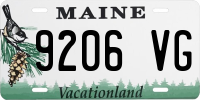 ME license plate 9206VG