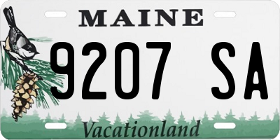 ME license plate 9207SA