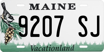 ME license plate 9207SJ