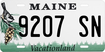 ME license plate 9207SN