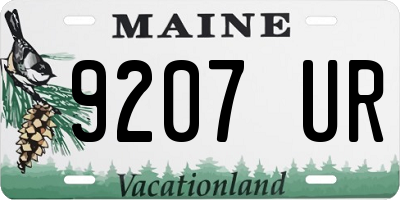 ME license plate 9207UR