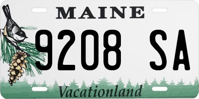 ME license plate 9208SA