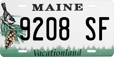 ME license plate 9208SF