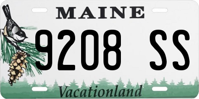 ME license plate 9208SS