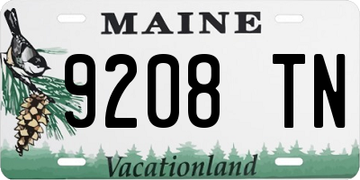 ME license plate 9208TN