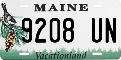 ME license plate 9208UN