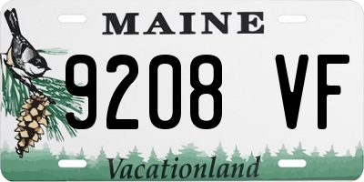 ME license plate 9208VF