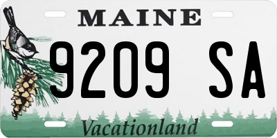 ME license plate 9209SA