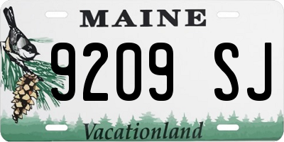 ME license plate 9209SJ