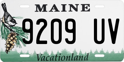 ME license plate 9209UV