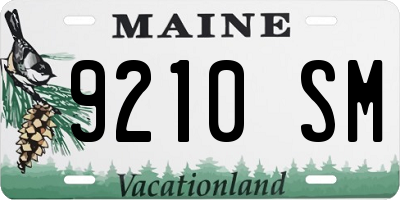 ME license plate 9210SM