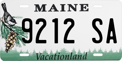 ME license plate 9212SA