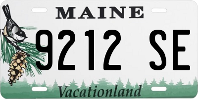 ME license plate 9212SE