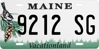 ME license plate 9212SG