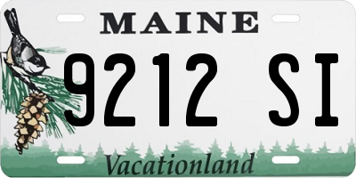 ME license plate 9212SI