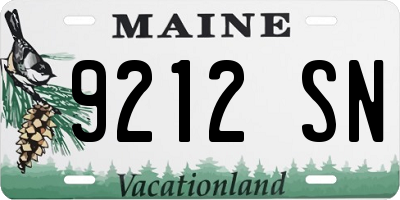 ME license plate 9212SN