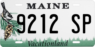 ME license plate 9212SP