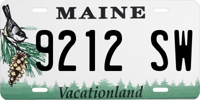 ME license plate 9212SW