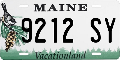 ME license plate 9212SY